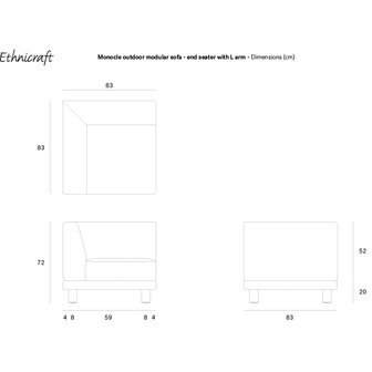 Ethnicraft Monocle outdoor sofa hoekelement