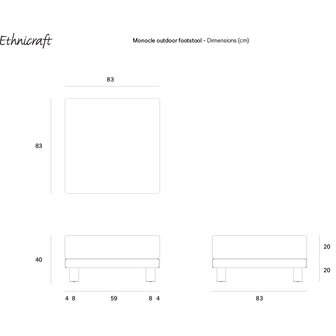 Ethnicraft Monocle outdoor sofa voetbank