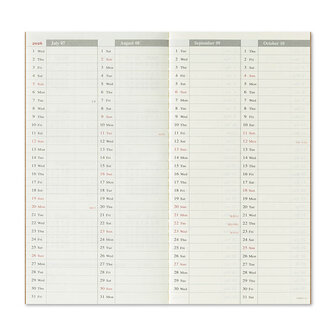 Traveler's notebook - 2026 Second Half Weekly and Memo Refill