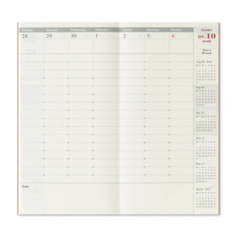 Traveler's notebook - 2026 Second Half Weekly Vertical Diary