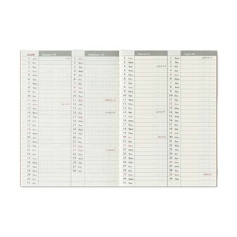 Traveler's notebook Passport Size Diary 2026 Second Half Weekly agenda