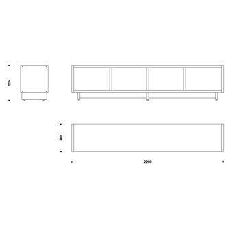 Normann Copenhagen Fyr Boekenkast Low Pine