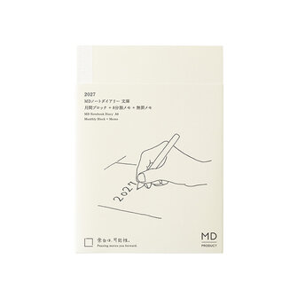 Midori MD Notebook Diary 2027 A6 - Monthly block + memo