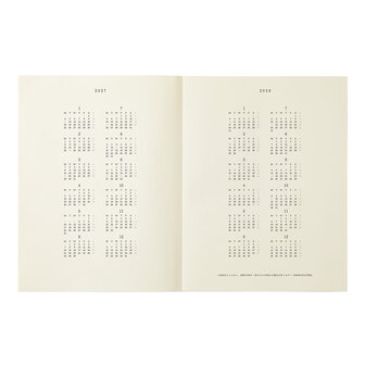 Midori MD Notebook Diary 2027 A4 THIN - Monthly block + memo