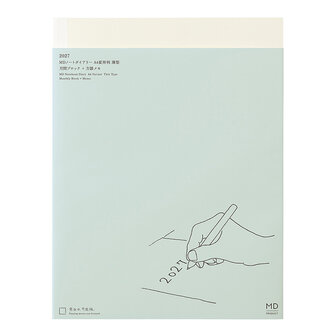 Midori MD Notebook Diary 2027 A4 THIN - Monthly block + memo