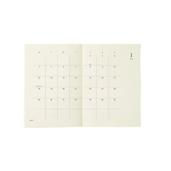 Midori MD Notebook Diary 2027 A7 Monthly block + memo