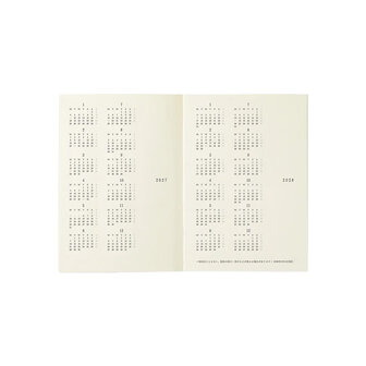 Midori MD Notebook Diary 2027 A7 Monthly block + memo