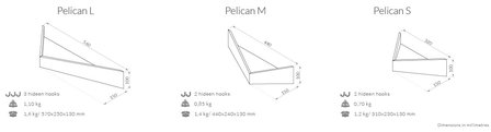 woodendot pelican Sizes