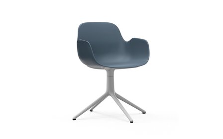 Normann Copenhagen Form Swivel armchair 4L white alu blue