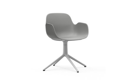 Normann Copenhagen Form Swivel armchair 4L white alu grey