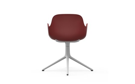 Normann Copenhagen Form Swivel armchair 4L white alu red