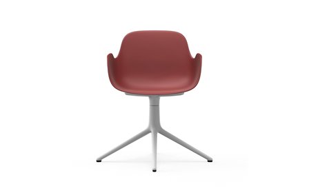 Normann Copenhagen Form Swivel armchair 4L white alu rood