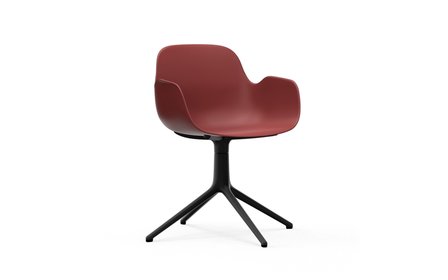 Normann Copenhagen Form Swivel armchair 4L black alu red