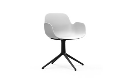 Normann Copenhagen Form Swivel armchair 4L black alu wit