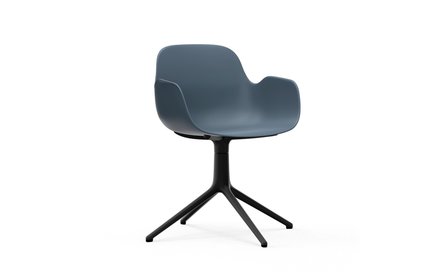 Normann Copenhagen Form Swivel armchair 4L black alu blue