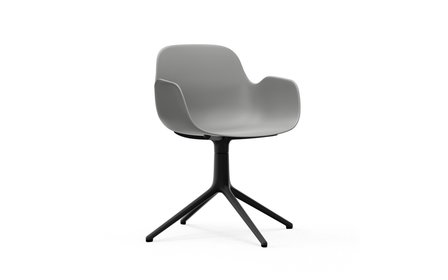 Normann Copenhagen Form Swivel armchair 4L black alu wit