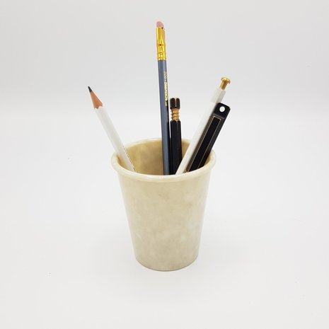 Hightide marbled pen cup white