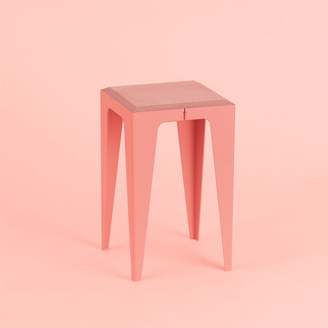 Wye Chamfer stool coral red