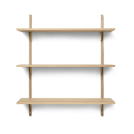 Ferm living Sector triple shelf oak / brass