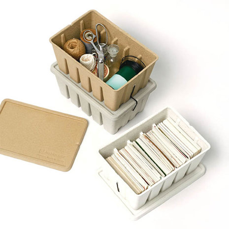 Midori Pulp Toolbox storage box white in use