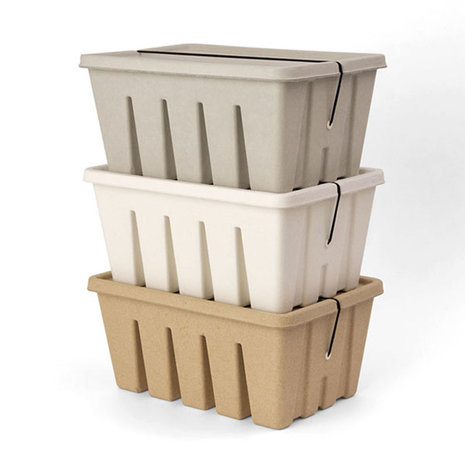 Midori Pulp Toolbox storage box white stacked