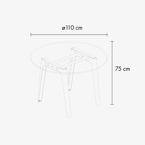 Tiptoe New Modern round table sizes