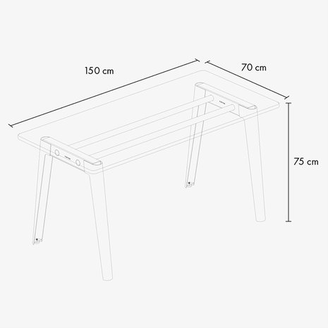 Tiptoe new modern desk sizes 150 cm