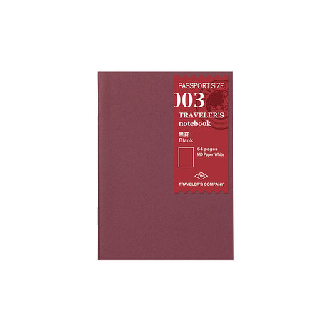 Traveler's Notebook passport size Refill-003 MD paper white