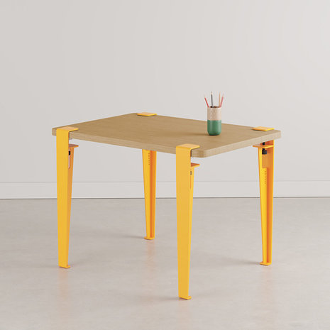 Tiptoe kids desk solid oak sun yellow