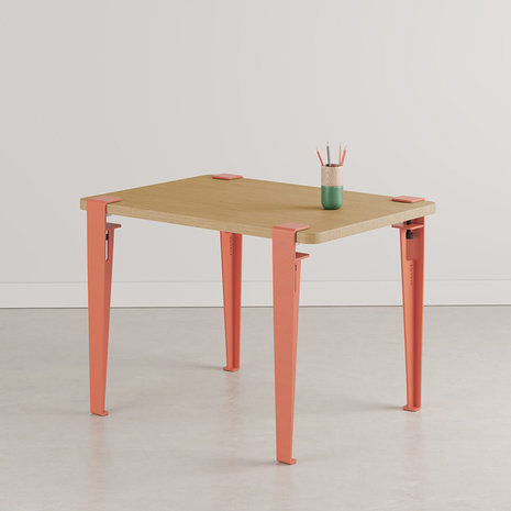 Tiptoe kids desk solid oak flamingo pink