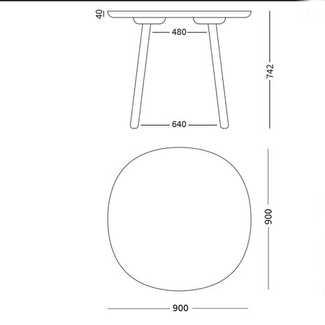 Emko naive dining table 90 cm