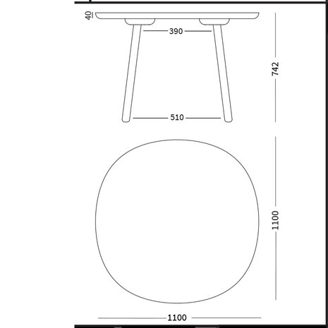 Emko naive dining table 110 cm