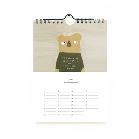 Ted & Tone A4 Birthday Calendar Bear