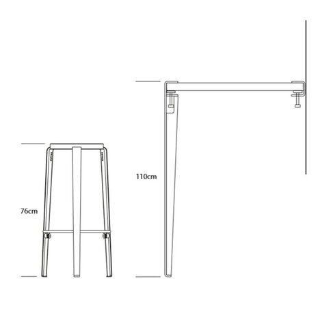 TIPTOE Big LOU Barstool 76cm Macchiato