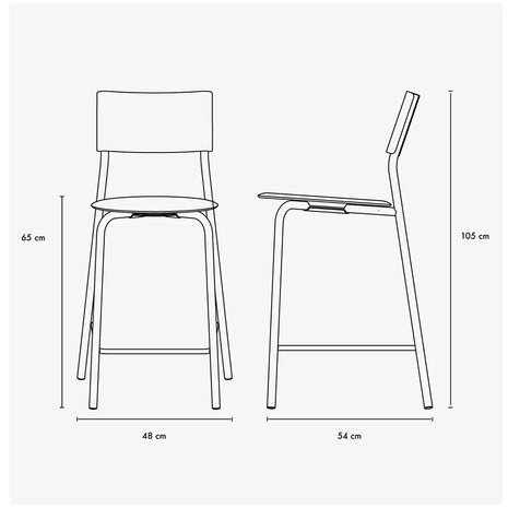 TIPTOE SSD bar stoel 65cm