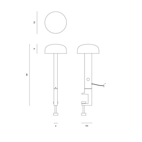 Tiptoe Nod lamp clamp-on