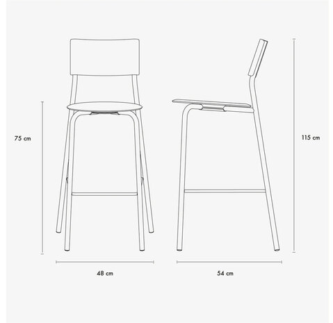 TIPTOE SSD barkruk - eco-certified wood - 75cm