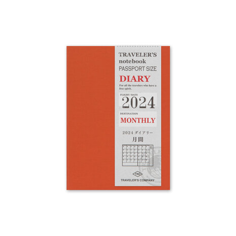 Traveler's notebook Passport Size Diary 2024 Monthly