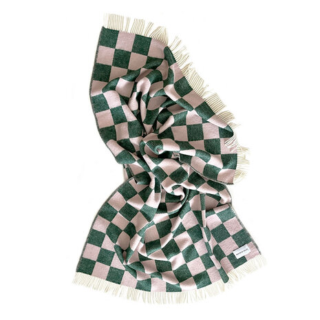 Maison Deux Rainbow Checkerboard plaid Green Pink