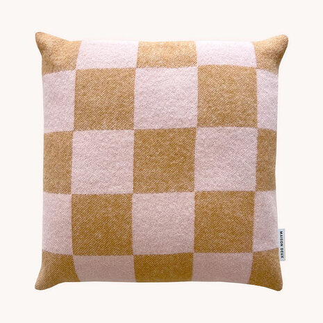 Maison Deux Kussenhoes terra pink checkers