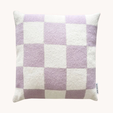 Maison Deux Kussenhoes lilac white checkers