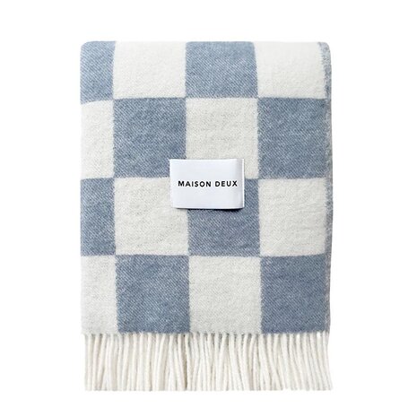 Maison Deux Checkerboard plaid Denim White