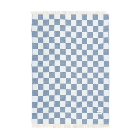 Maison Deux Checkerboard plaid Denim White