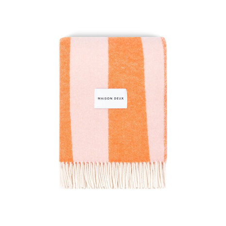 Maison Deux Rough Stripe plaid Roze/Wortel