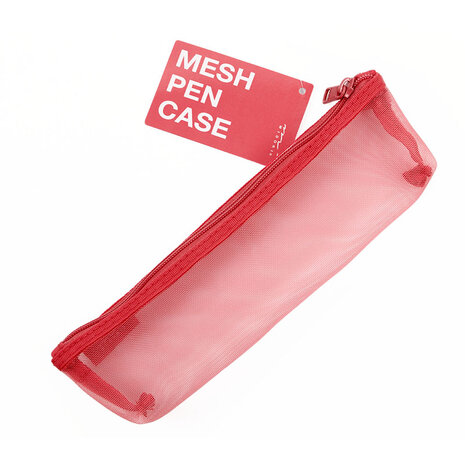 Midori mesh pen case pink