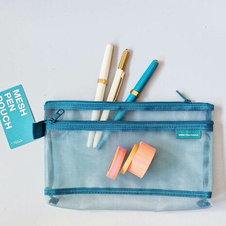 Midori mesh pen pouch blue