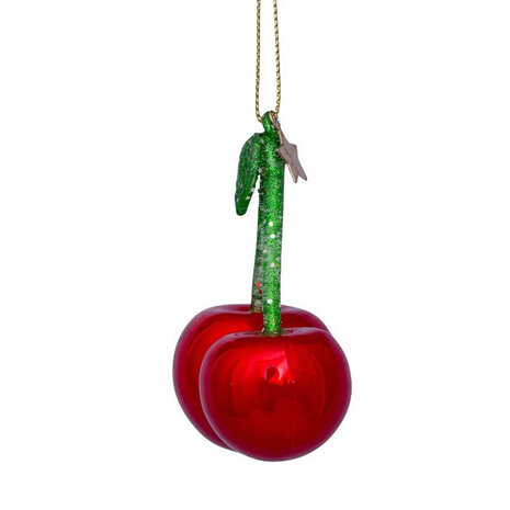 Vondels ornament glas kersen H8cm