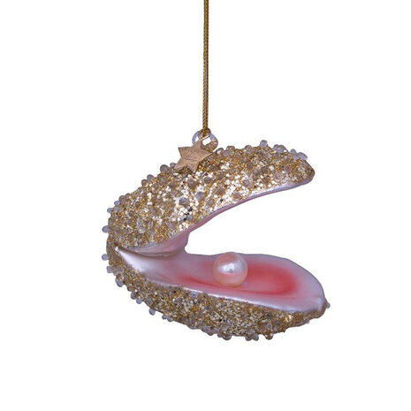 Vondels Ornament champagne glitter oester 