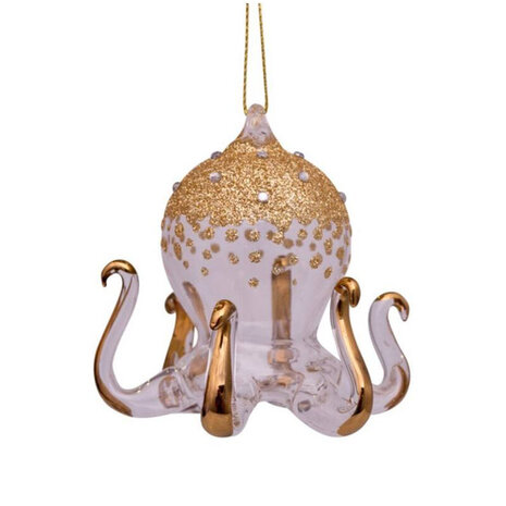 Vondels Ornament Gold/Diamonds Squid