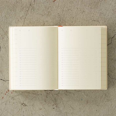 Midori MD Notebook Diary 2026 A6 (Monthly block + 1 day 1 page)